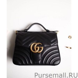 Luxury GG Marmont mini top handle bag 547260 Black