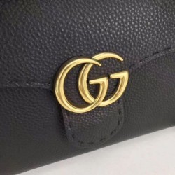 Best GG Marmont leather top handle bag 42189 Black