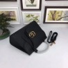 Best GG Marmont leather top handle bag 42189 Black