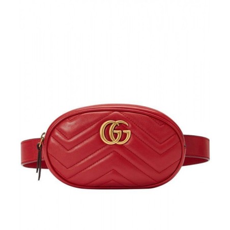 Wholesale GG Marmont Matelasse Leather Belt Bag 476434 Red
