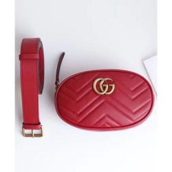 Wholesale GG Marmont Matelasse Leather Belt Bag 476434 Red