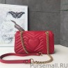 UK GG Marmont Matelasse Mini Bag 443497 Red