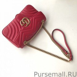 UK GG Marmont Matelasse Mini Bag 443497 Red