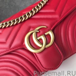 UK GG Marmont Matelasse Mini Bag 443497 Red