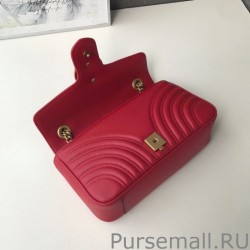 UK GG Marmont Matelasse Mini Bag 443497 Red