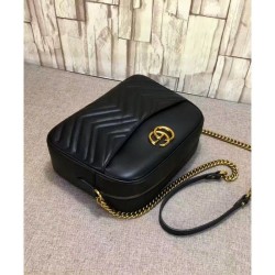 Perfect GG Marmont Matelasse Shoulder Bag 443499 Black