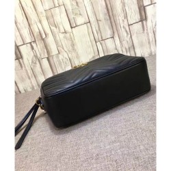 Perfect GG Marmont Matelasse Shoulder Bag 443499 Black