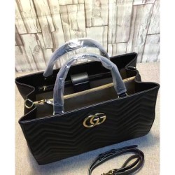 Perfect GG Marmont Matelasse Top Handle Bag 443505 Black