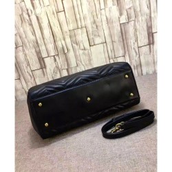 Perfect GG Marmont Matelasse Top Handle Bag 443505 Black