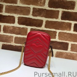 Replica GG Marmont Mini Bag 598597 Red