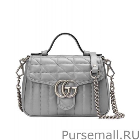 Replica GG Marmont Mini Handbag 583571 Gray