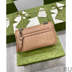 1:1 Mirror GG Marmont Mini Shoulder Bag 446744 Apricot