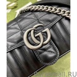 Best GG Marmont Mini Shoulder Bag 446744 Black