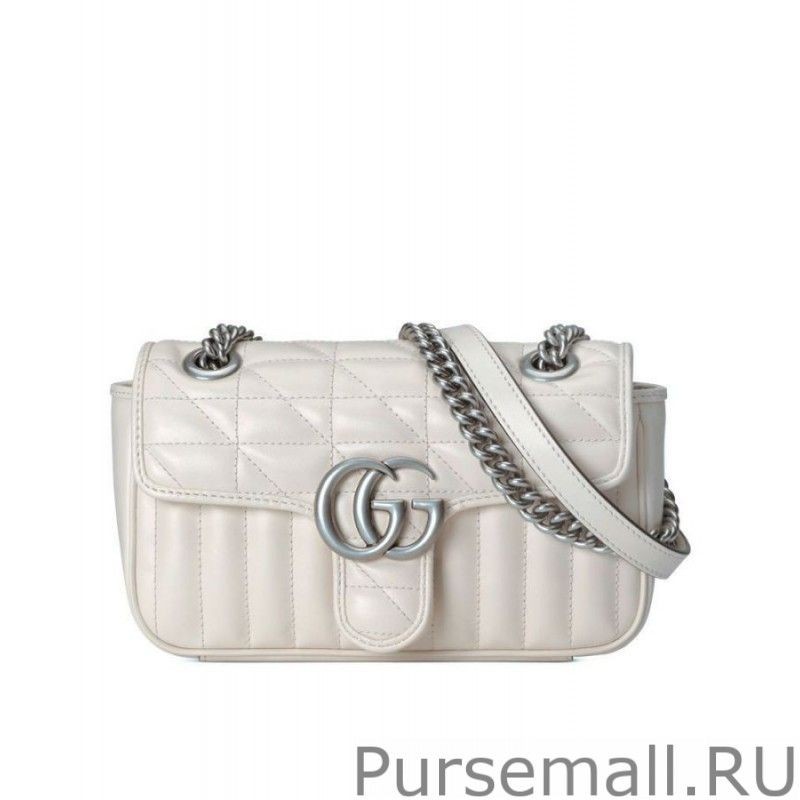 UK GG Marmont Mini Shoulder Bag 446744 Cream