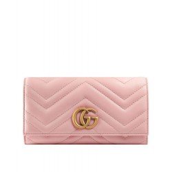 Fashion GG Marmont continental wallet 443436 Pink