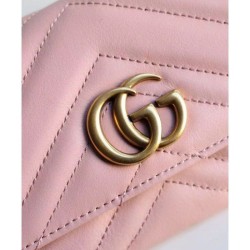 Fashion GG Marmont continental wallet 443436 Pink