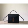 Wholesale YSL Saint Laurent Cassandra Top Handle Medium Bag Poudre Embossed Leather Black