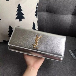 Inspired YSL Saint Laurent Classic Clutch Silver