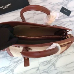 High YSL Saint Laurent Classic Sac De Jour Tote Bag Brown