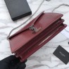 Perfect YSL Saint Laurent Enveloppe Mini Chain Wallet Crocodile Claret