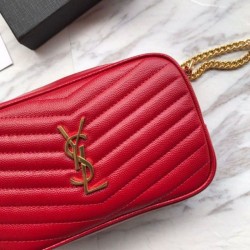 Top Quality YSL Saint Laurent LouLou Chain Bag Red