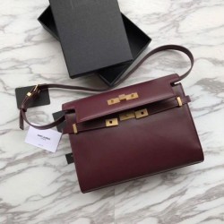 Best YSL Saint Laurent Manhattan Baguette Top Handle Bag Brown