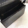 Replicas YSL Saint Laurent Margaux Satchel Crocodile Embossed Black