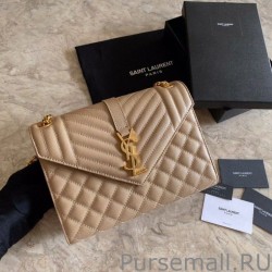 Fashion YSL Saint Laurent Medium Envelope Bag Mix Matelasse Apricot