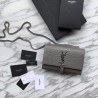 1:1 Mirror YSL Saint Laurent Mini Kate Chain Wallet Crocodile Embossed Leather Army green