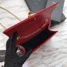 Wholesale YSL Saint Laurent Mini Kate Chain Wallet Crocodile Embossed Leather Red