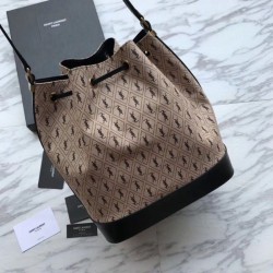 Designer YSL Saint Laurent Monogram All Over Bucket Bag