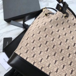 Designer YSL Saint Laurent Monogram All Over Bucket Bag