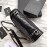 Copy YSL Saint Laurent Niki Chain Wallet Crinkled Vintage Leather Black