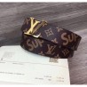 Best Supreme x Monogram Belt Gold Buckle Brown