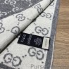 Luxury Classic Wool GG jacquard Scarf Gray