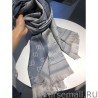 7 Star Classic wool jacquard scarf 48 x 180 Gray
