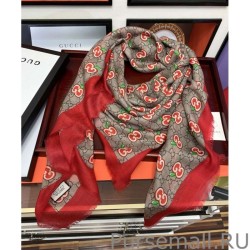 UK Double G letter interwoven apple pattern cashmere scarf