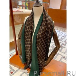 Copy double heavy wool silk scarf Green