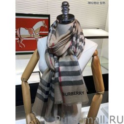 Perfect Burberry Classic Check Cashmere Shawl Brown