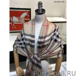 Perfect Burberry Classic Check Cashmere Shawl Brown