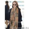 Perfect Burberry Classic Check Cashmere Shawl Brown