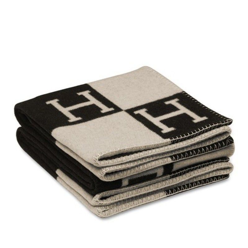 Luxury Hermes Black Avalon Blanket