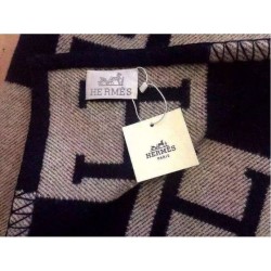 Luxury Hermes Black Avalon Blanket