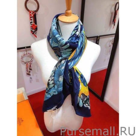 Wholesale Hermes Landscape Cashmere Silk Shawl 140 Blue