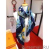 Wholesale Hermes Landscape Cashmere Silk Shawl 140 Blue