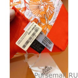 Cheap Hermes Landscape Cashmere Silk Shawl 140 Orange