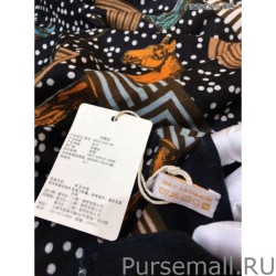 Designer Hermes Pop horse Cashmere Shawl 110 x 200 Black