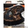 Designer Hermes Pop horse Cashmere Shawl 110 x 200 Black