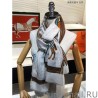 Top Quality Hermes Pop horse Cashmere Shawl 110 x 200 White