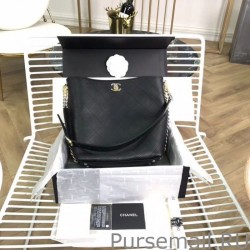 Luxury Calfskin Hobo Bag AS0414 Black